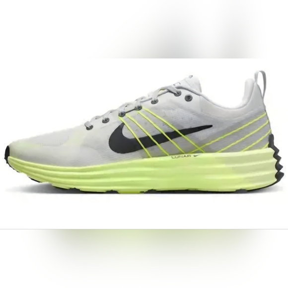 Nike Lunar (Unisex) Roam Running Shoe Grey/Volt  US Men's Size 9 Wmens Size 10.5 - Picture 3 of 7